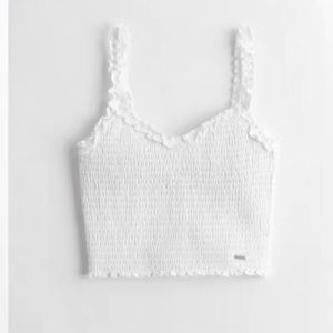 Hollister| White crop top, brand new